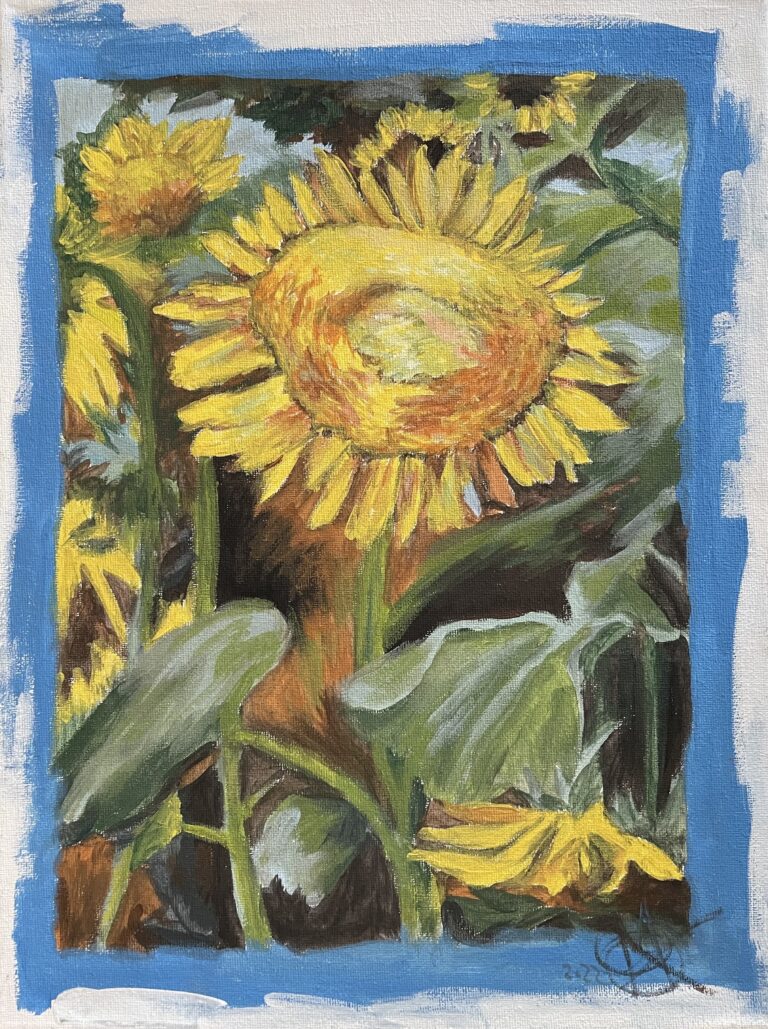 Sunflowers, acrylic on canvas
